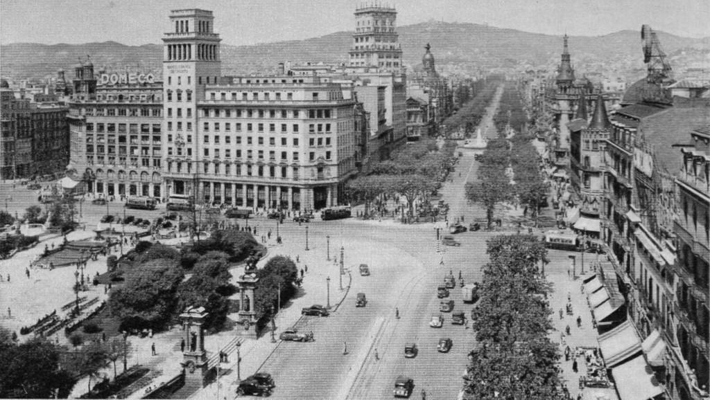 Plaza Cataluña, Paseo de Gracia y Banco Español de Crédito
