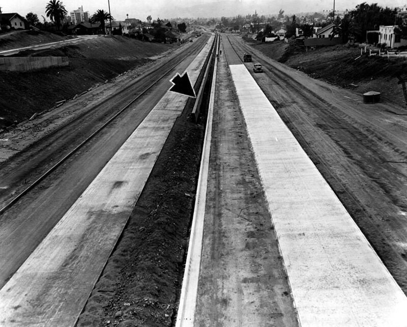 Hollywood Freeway under construction