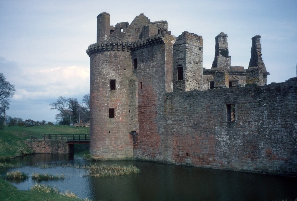 Caerlaverock Castle with moat