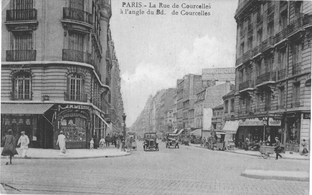 La Rue de Courcelles à l'angle du Boulevard de Courcelles