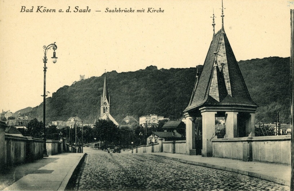 Bad Kösen. Saalebrücke mit Kirche