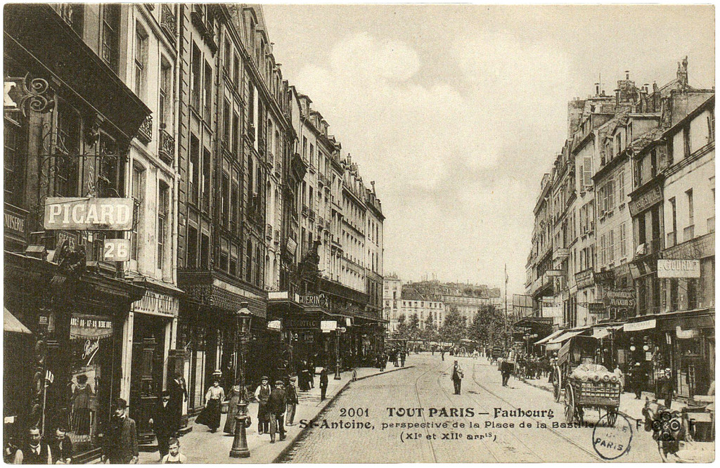 Faubourg Saint-Antoine, perspective de la Place de la Bastille