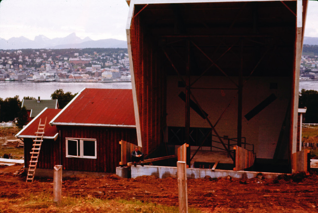 Fjellheisen i Tromsdalen under bygging