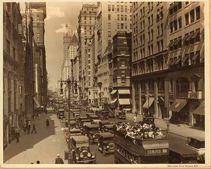 North on Fifth Avenue from 52nd Street. About 1927