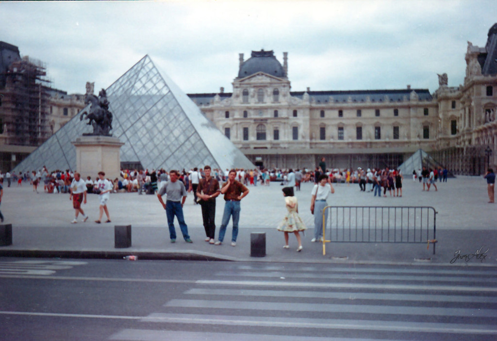 At the entrance to the Louvre