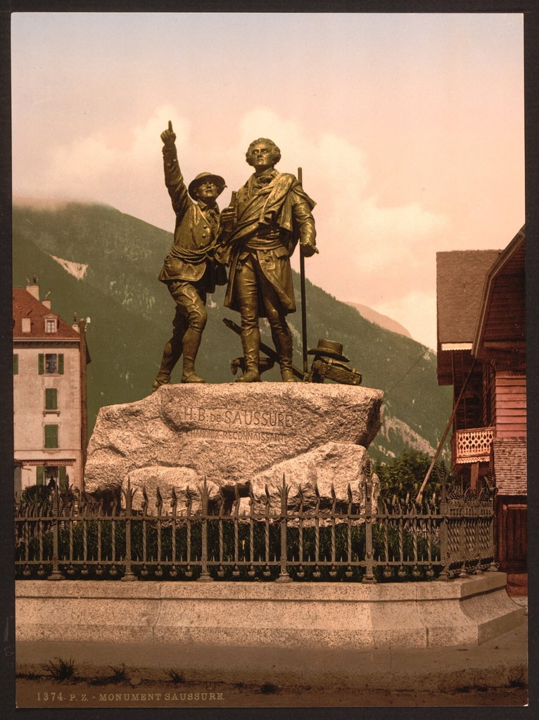 The Saussure monument of Chamonix. chamonix Valley