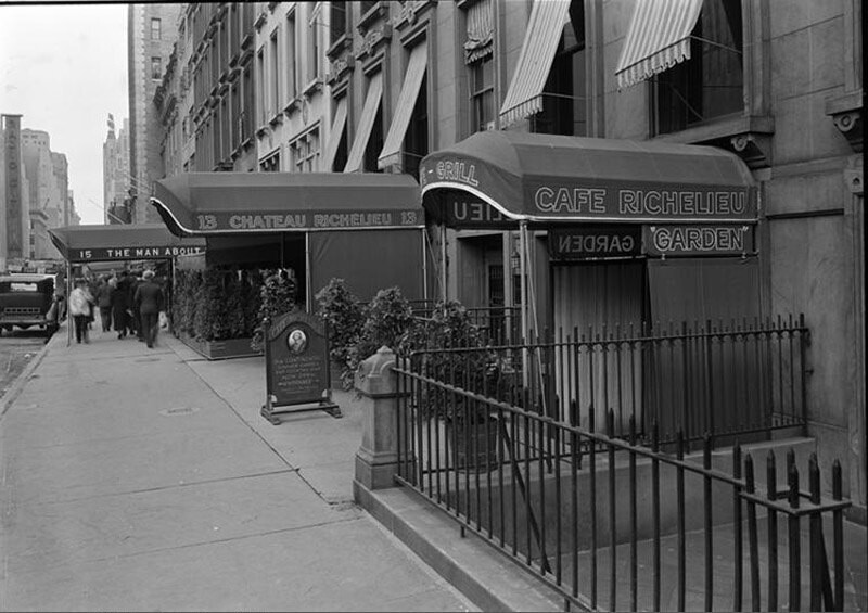 Chateau Richelieu, 13 West 51st Street. View of two restaurants.