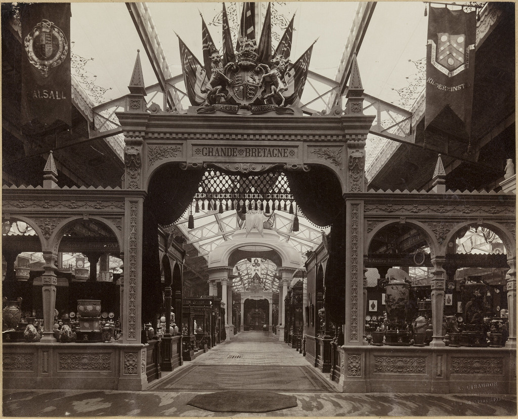 Exposition universelle de 1889: entrée à l'exposition de Grande Bretagne