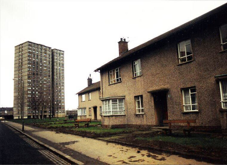 Columba Street with Sheltered Housing and Iona Court multis