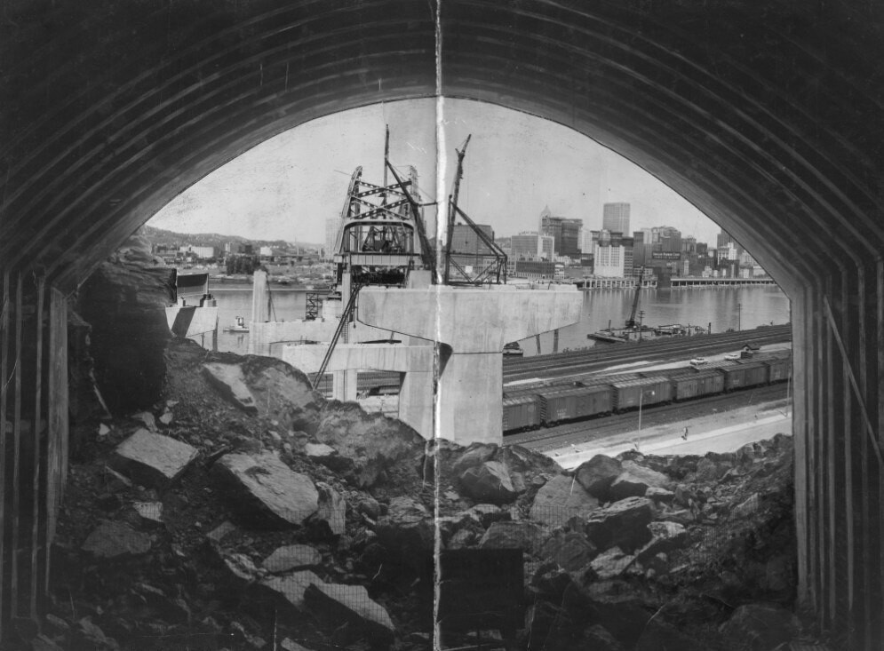 Construction of the tunnel and the bridge