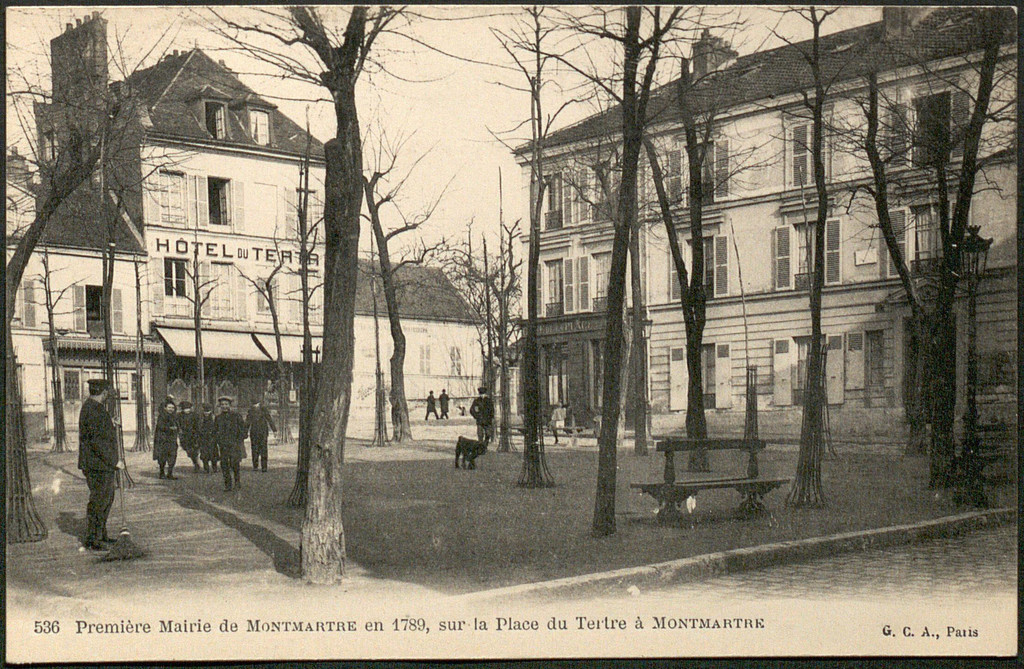 Première Mairie de Montmartre en 1789, sur la Place du Tertre