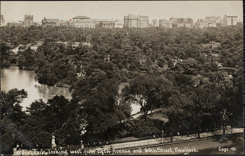 Central Park looking west from Fifth Avenue and 60th Street