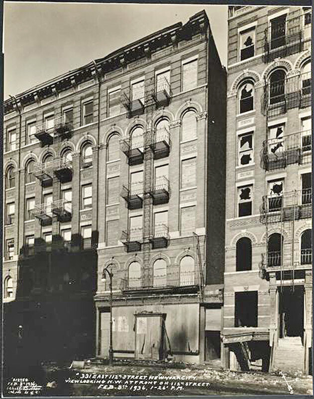 331 East 112th Street. New York City. View Looking N.W. at Front on 112th Street