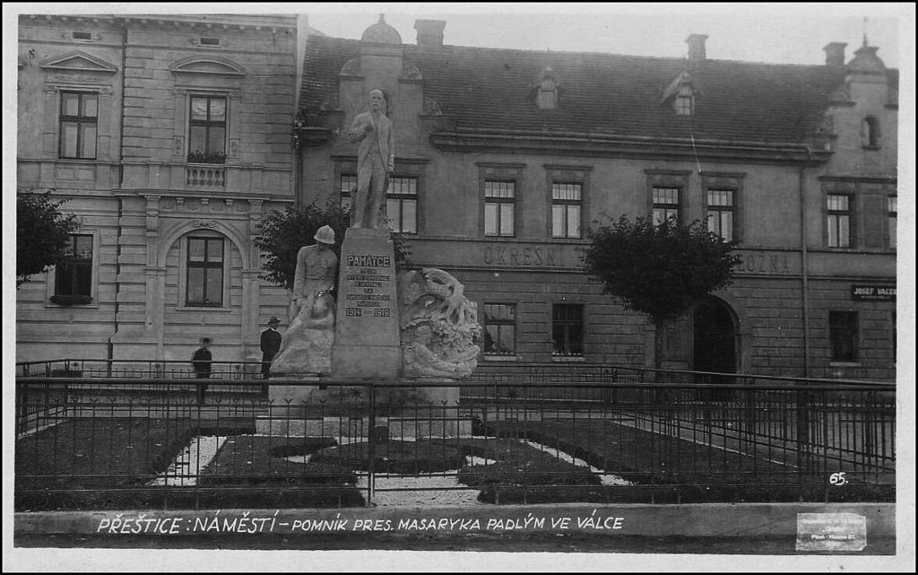 Přeštice. Pomník prezidenta Masaryka padlým ve válce