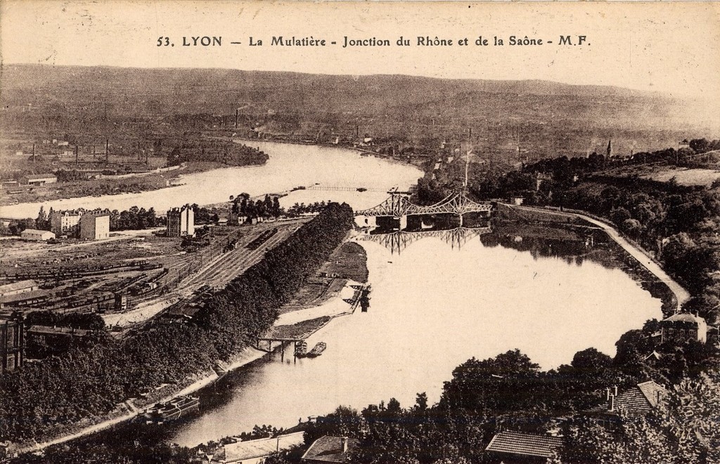 Lyon - La Mulatière, Jonction du Rhône et de la Saône
