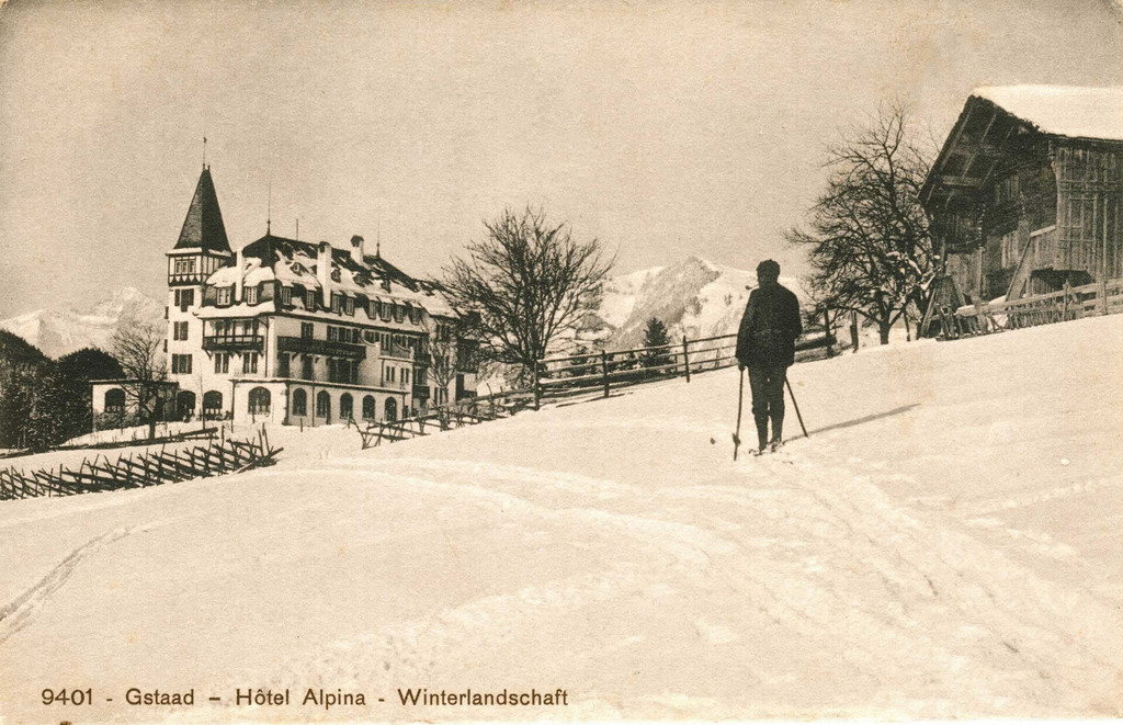 Gstaad. Hôtel Alpina. Winterlandschaft