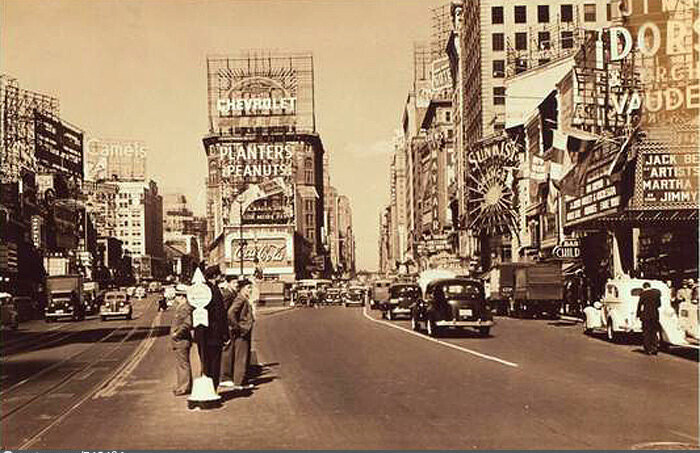 Times Square, north from West 45th Street, showing the theatrical district of New York.