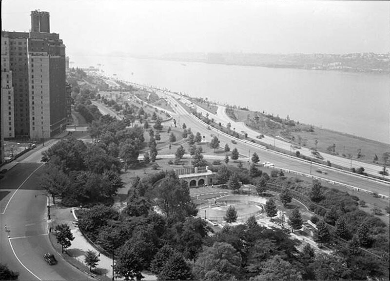265 Riverside Drive. View looking S.W. down Riverside Drive from 100th Street.