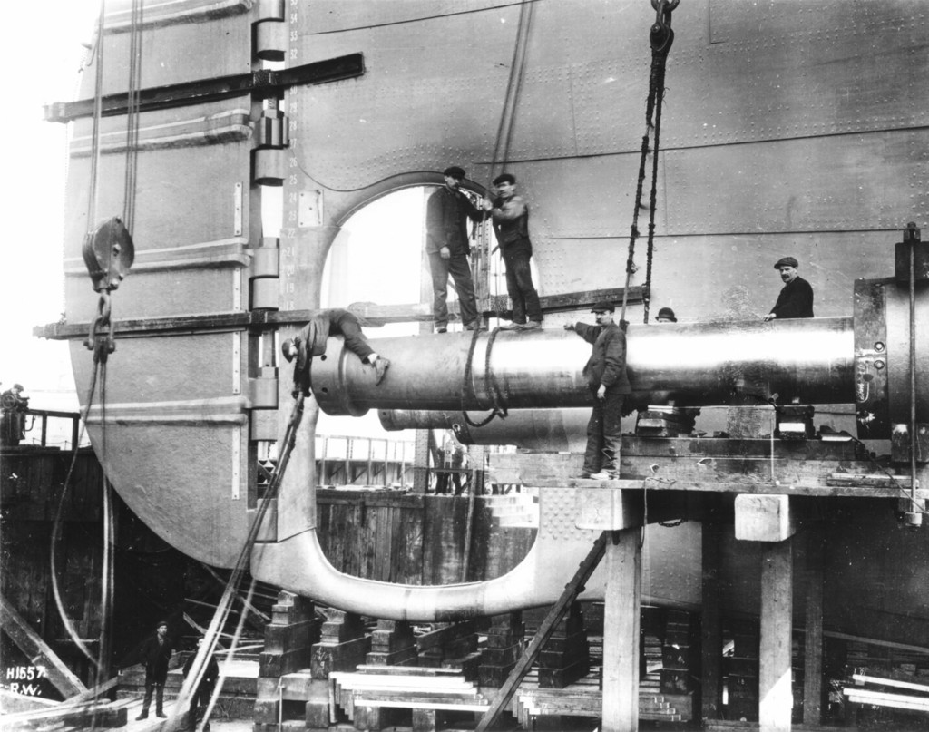 Belfast. RMS Titanic's propeller shaft installation