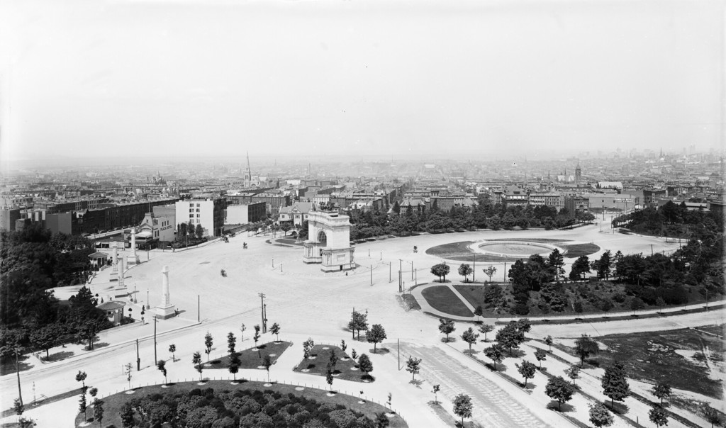 High-angle view of Grand Army Plaza