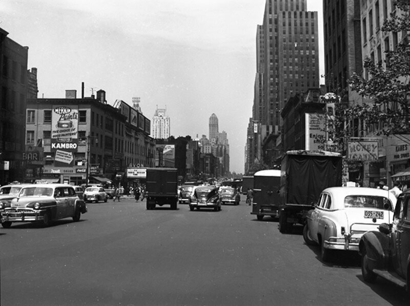 NYC- 6th Avenue at 46th Street- 1951