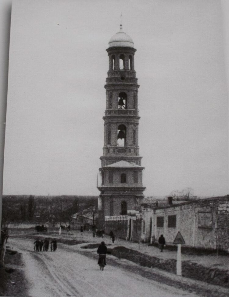 View of the bell tower of the New Neamt monastery