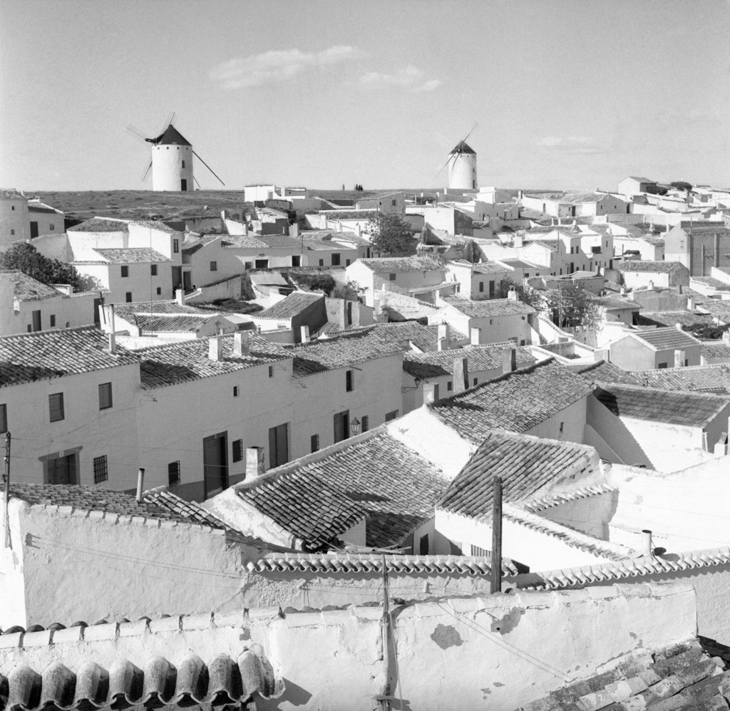 Vista de los tejados de la casas del pueblo Campo de Criptana