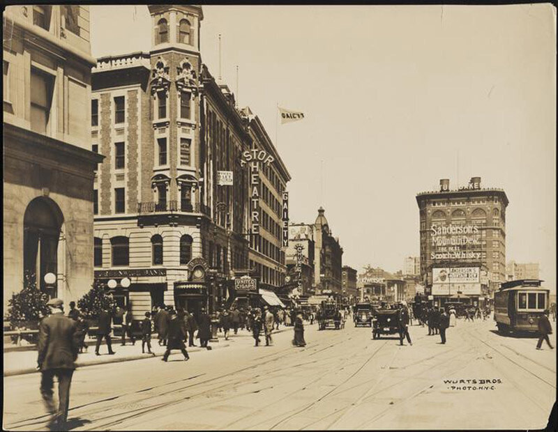 Longacre Square. Street view looking north from Times Building, about 1907