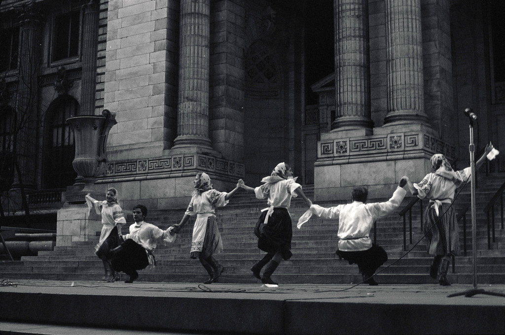Dance performance outside the New York Public Library