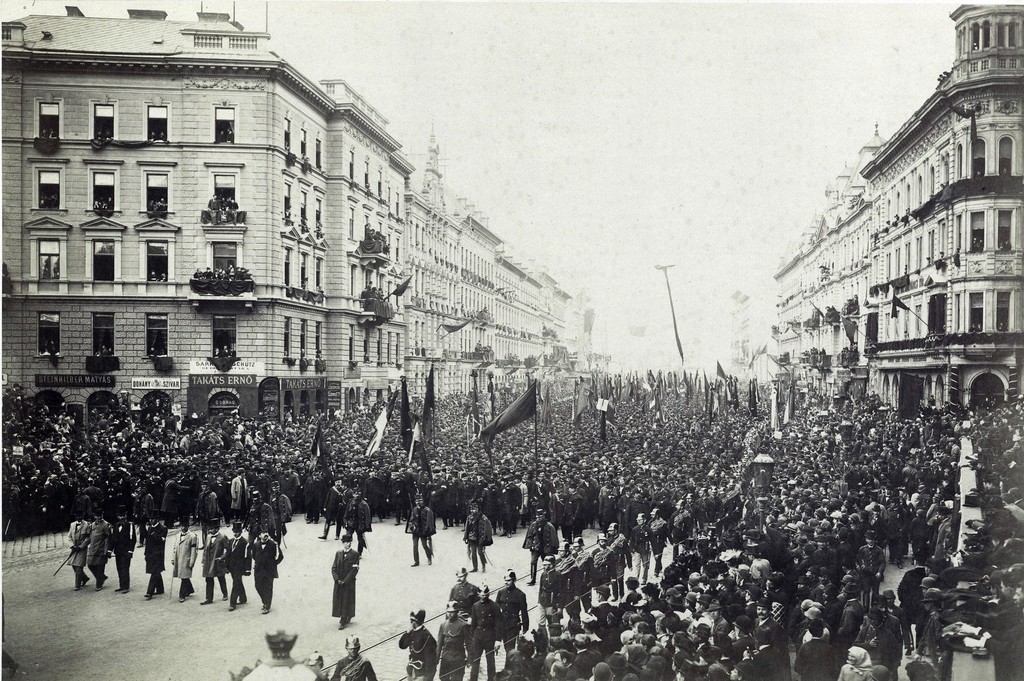 Erzsébet körút, Kossuth Lajos temetési menete a Dohány utcánál