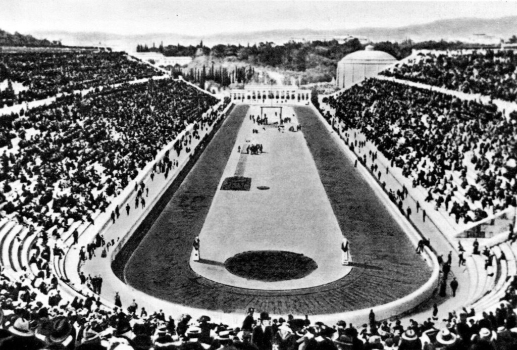 Το Παναθηναϊκό Στάδιο την πρώτη ημέρα των Ολυμπιακών Αγώνων του 1896