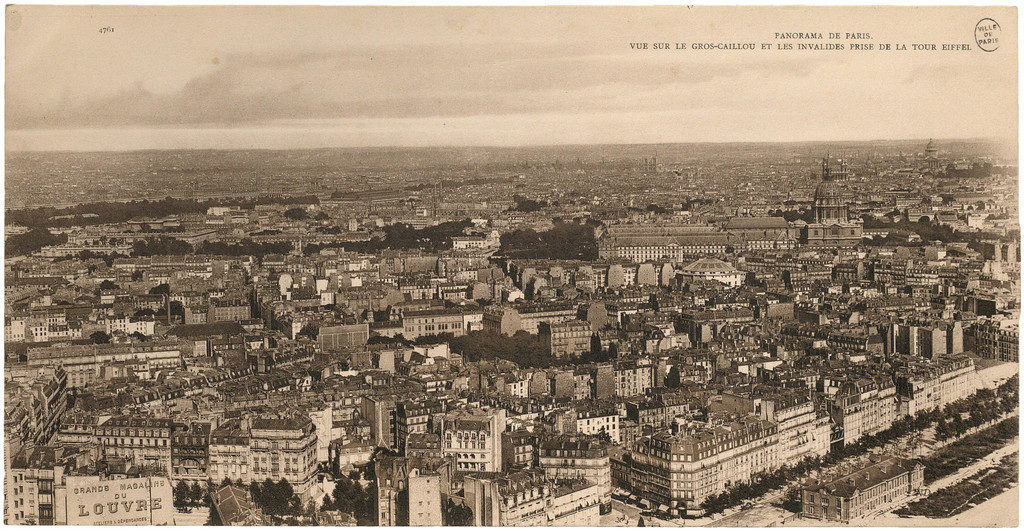 Panorama de Paris. Vue sur le Gros-Caillou et les Invalides prise de la Tour Eiffel