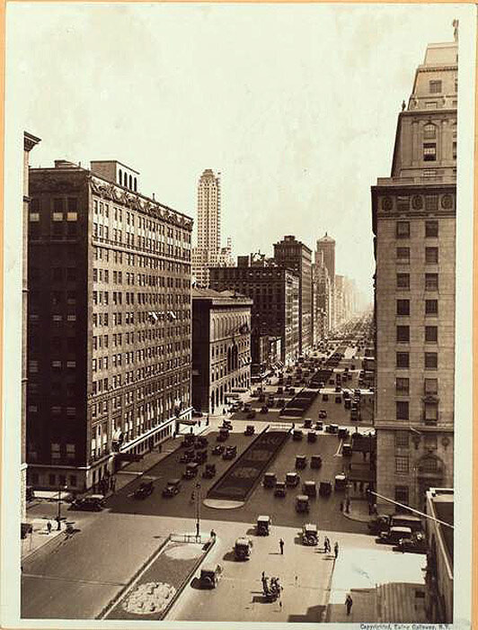 Park Avenue, north from and including 51st Street, showing buildings along the west side,