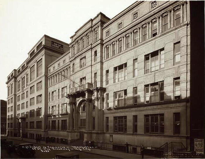 W 65th St, west of Broadway - High School of Commerce