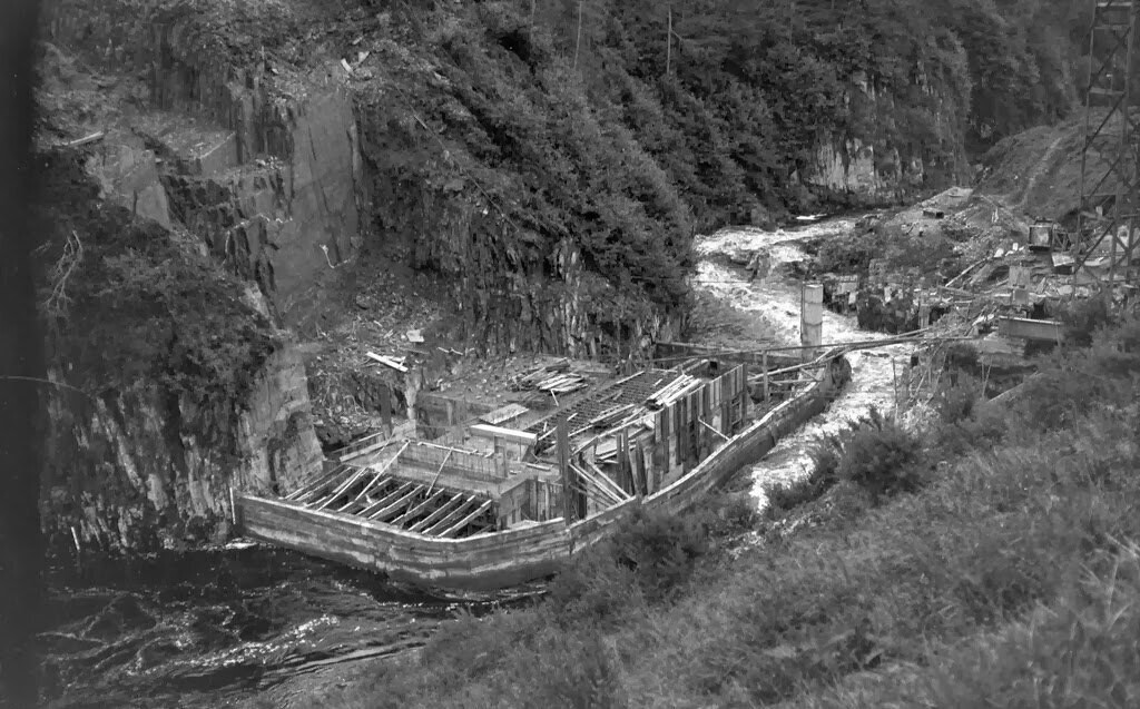 Construction of the dam at Poulaphouca in Co. Wicklow, 1938
