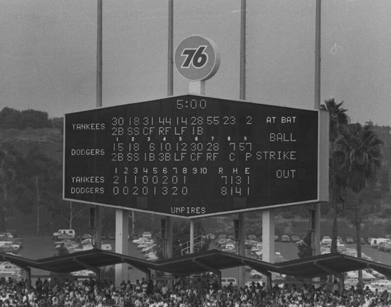 Dodger scoreboard