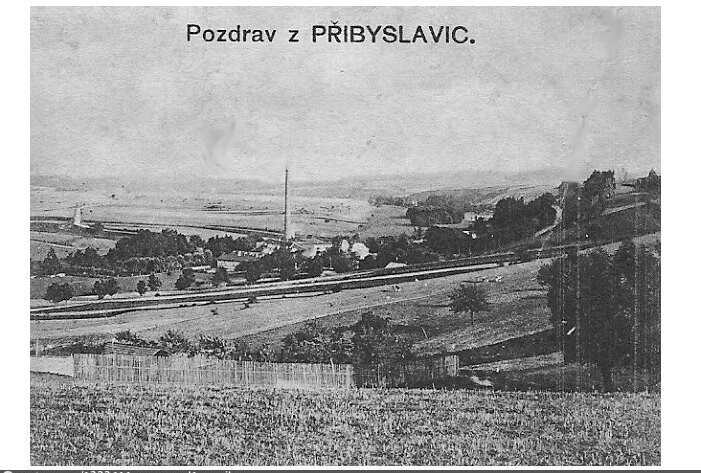 Pohled na papírnu v Přibyslavice