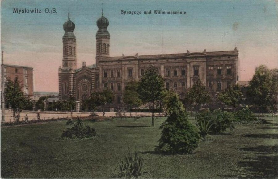 Myslowitz O./S. Synagoge und wilhelmsschule