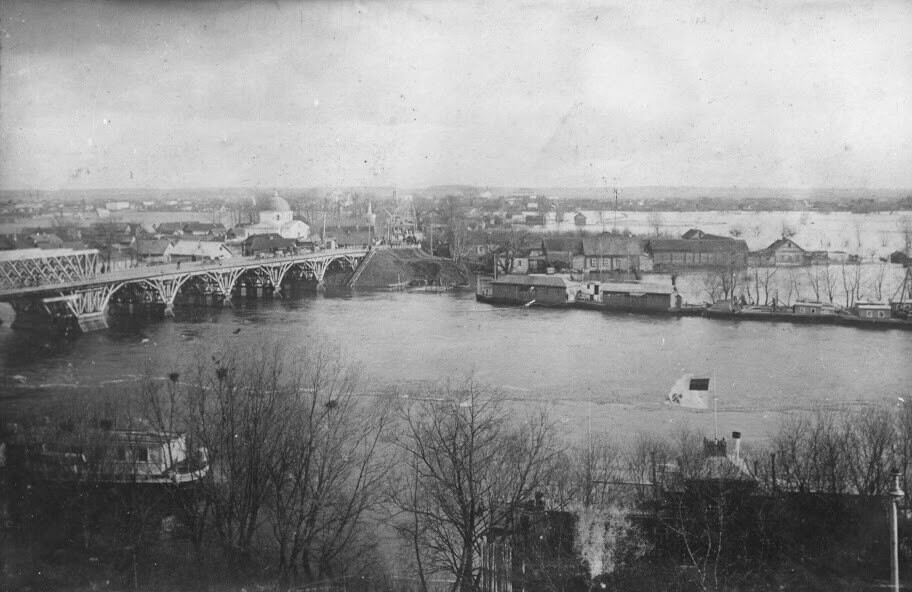 Могилев, мост через Днепр, вид на левый берег