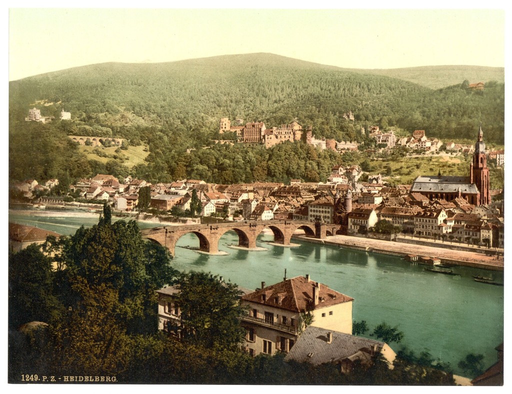 Heidelberg, seen from the Philosophenweg. Baden