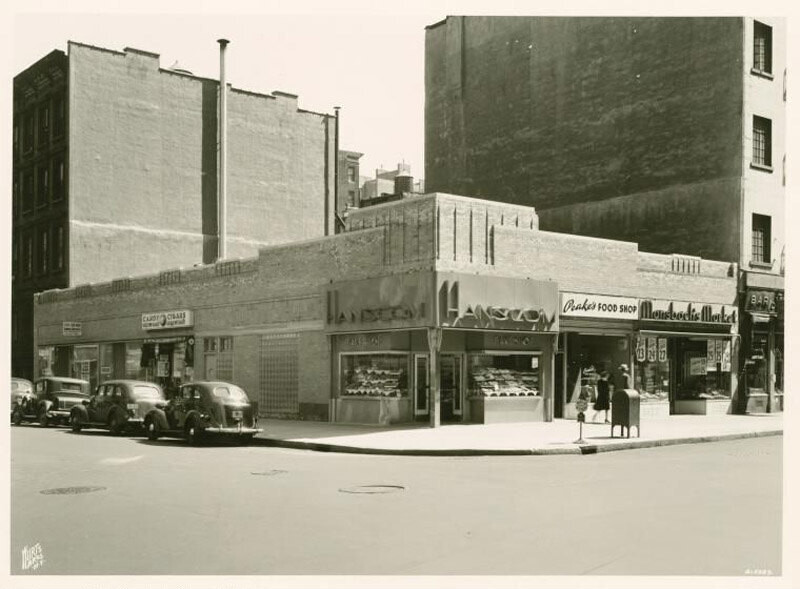 West 56th Street - Sixth Avenue, southwest corner, Hanscom Bake Shop, NY