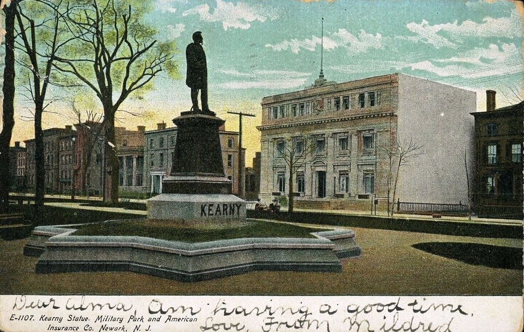 Newark. Kearney Statue, Military Park, American Insurance Со