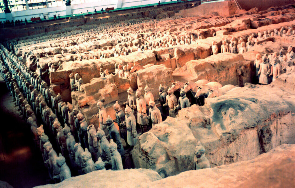 Army of terracotta warriors at the tomb of Qin Shihuang