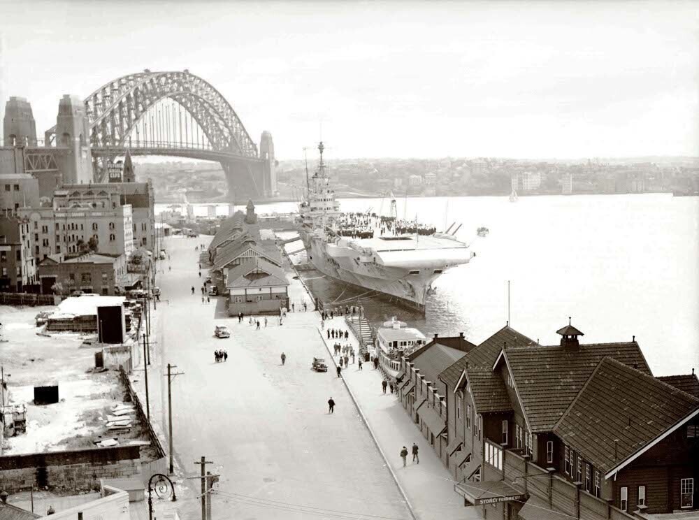 The Royal Navy H.M.S. Formidable in Circular Quay