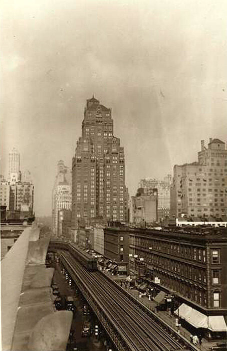 Sixth Avenue, East side at West 51st Street, looking Northwards to West Central Park