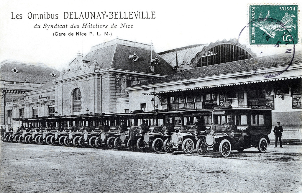 Les Omnibus Delaunay-Belleville du syndicat des Hôteliers de Nice