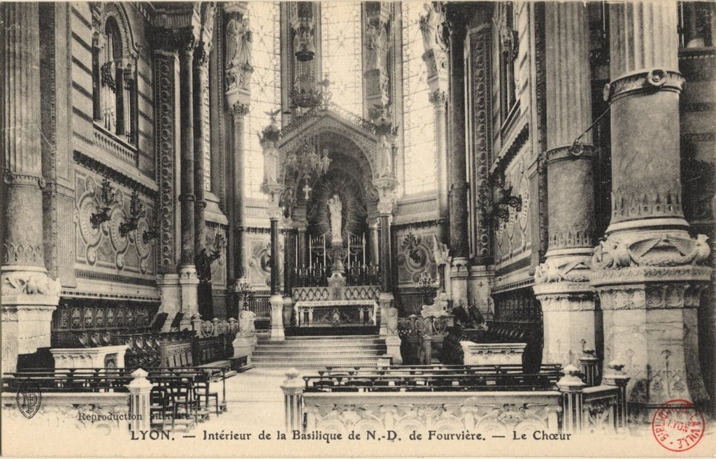 Lyon - Intérieur de la Basilique de Notre-Dame de Fourvièrele Choeur