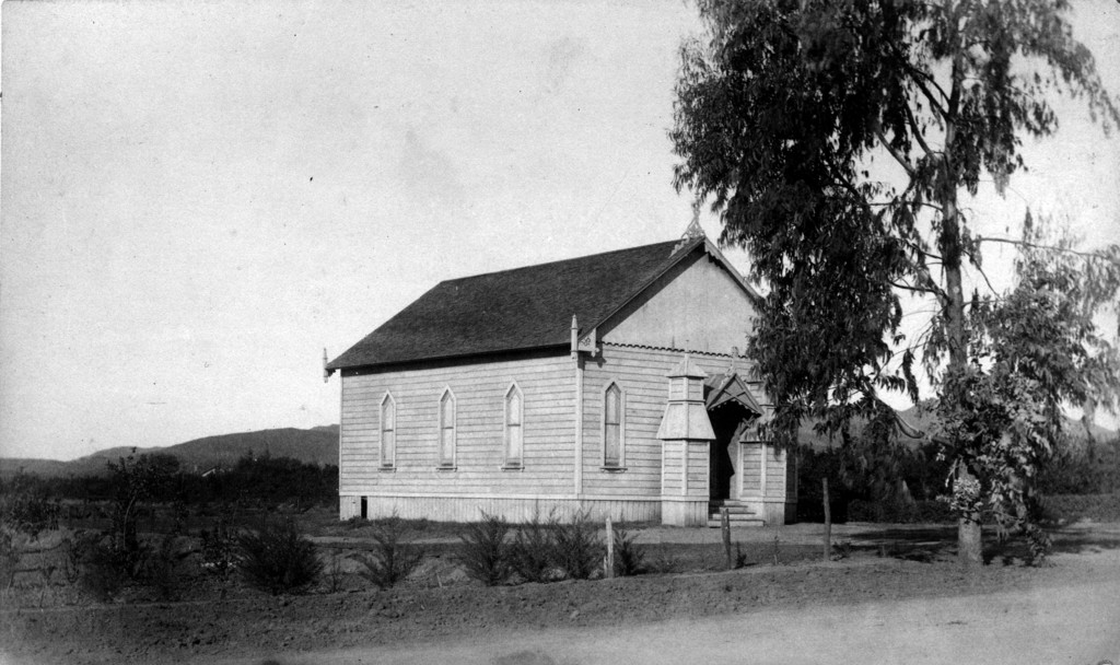 View showing the First Methodist Church