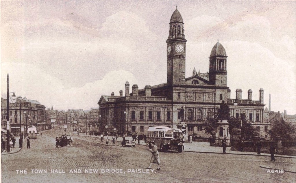 Paisley. Town Hall and New Bridge
