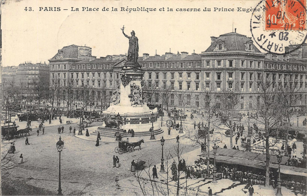 La Place de la République et la caserne du Prince Eugène